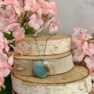 Colgante corazón 20mm Amazonita multicolor de Brasil.