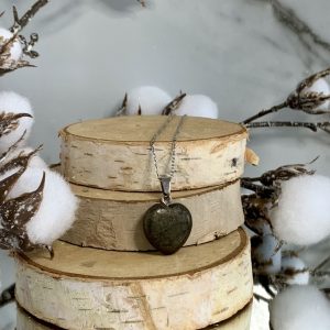 Colgante corazón 20mm Pirita