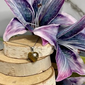 Colgante corazón 15mm. Ojo de Tigre