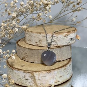 Colgante corazón 20mm Ágata Botswana