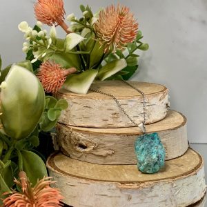 Colgante en bruto de Crisocola de Perú 20 a 40mm