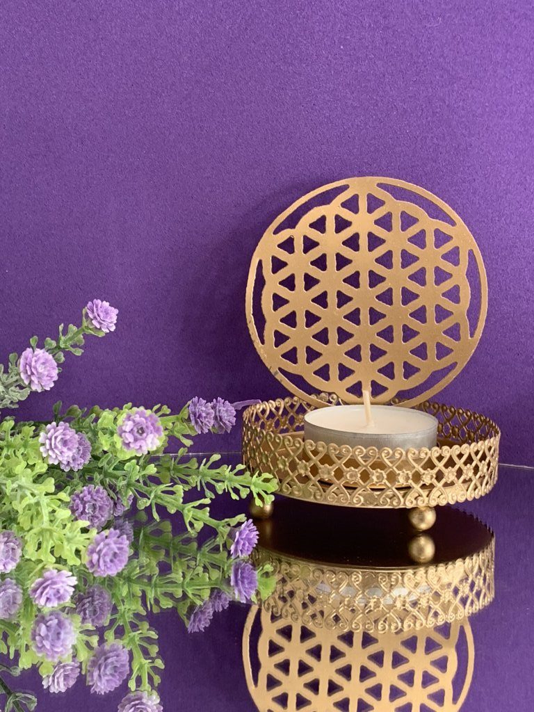 Portavelas reflexión Flor de la vida