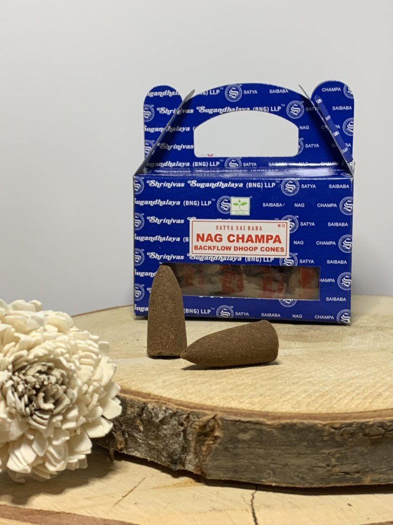 Incienso Nag Champa, conos de reflujo (Satya)