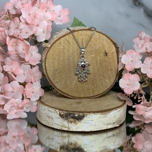 Mano Fátima Rubí Plata de Ley