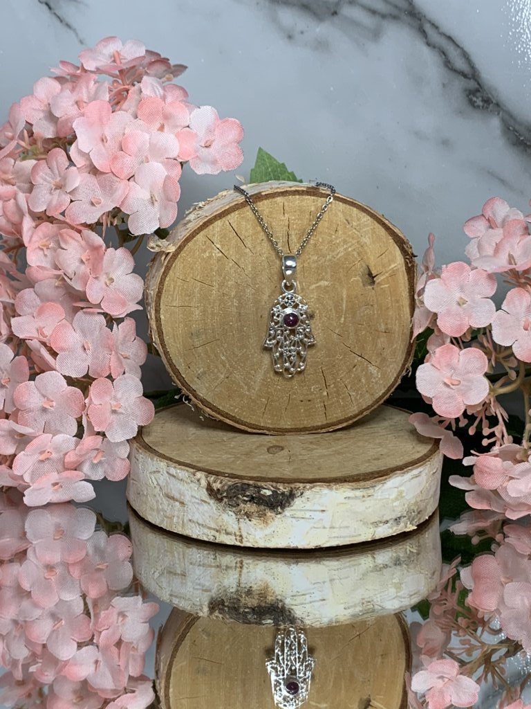 Mano Fátima Rubí Plata de Ley