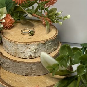Anillo adaptable gema Olivino Plata 2