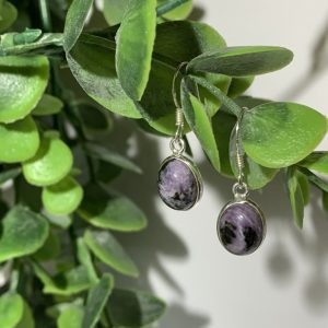 Pendientes Óvalo Charoita Plata de Ley 925